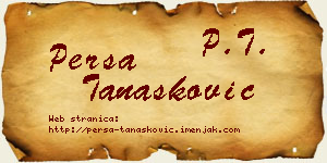 Persa Tanasković vizit kartica